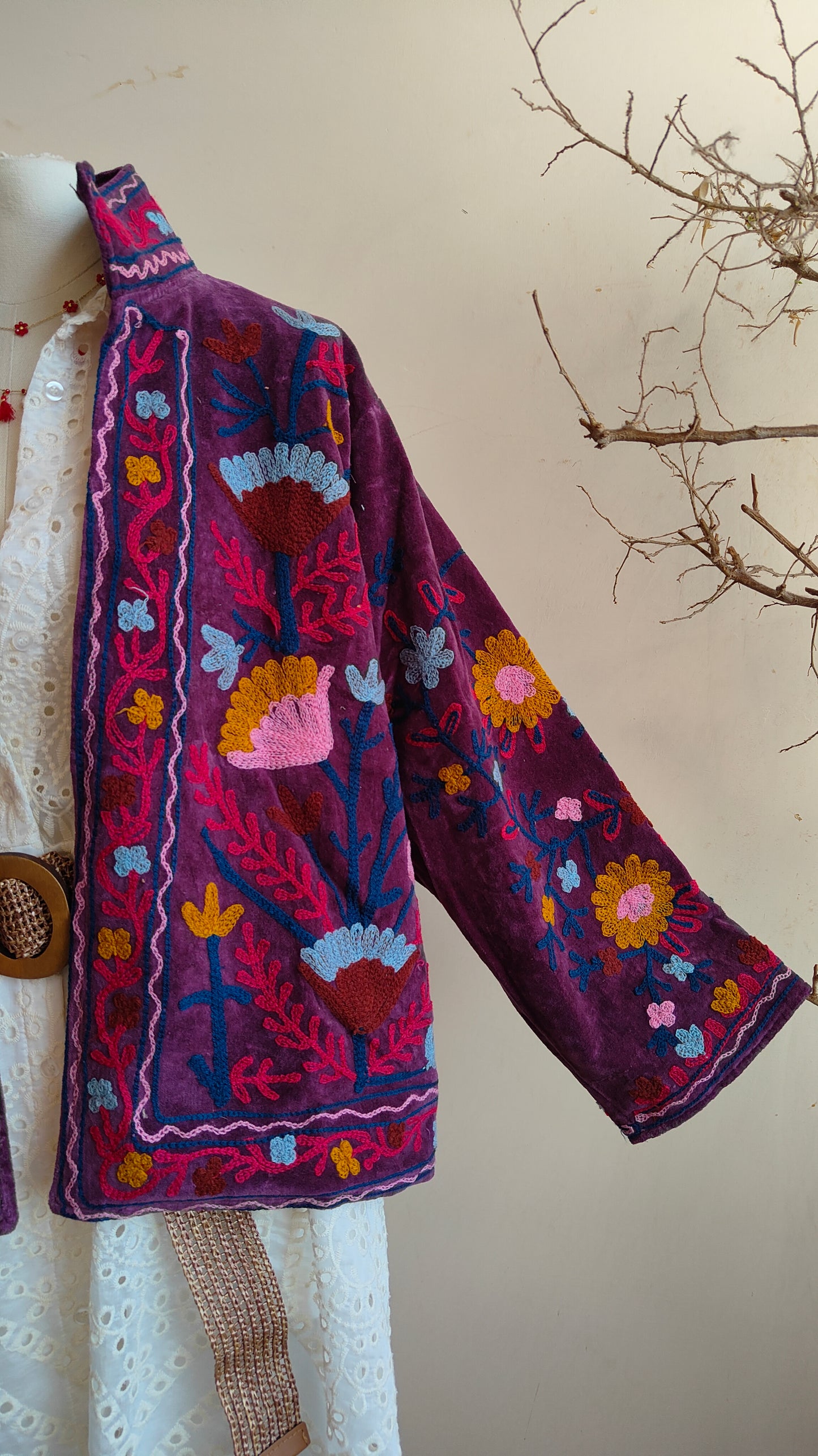 Giacca Boho con Tasche Laterali