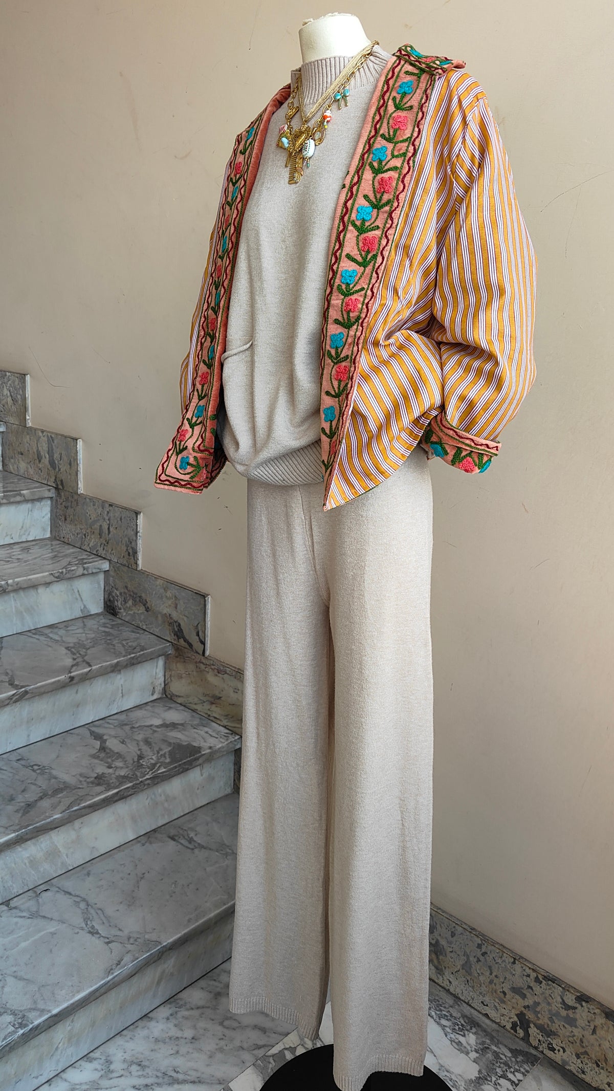 Giacca Boho con Tasche Laterali