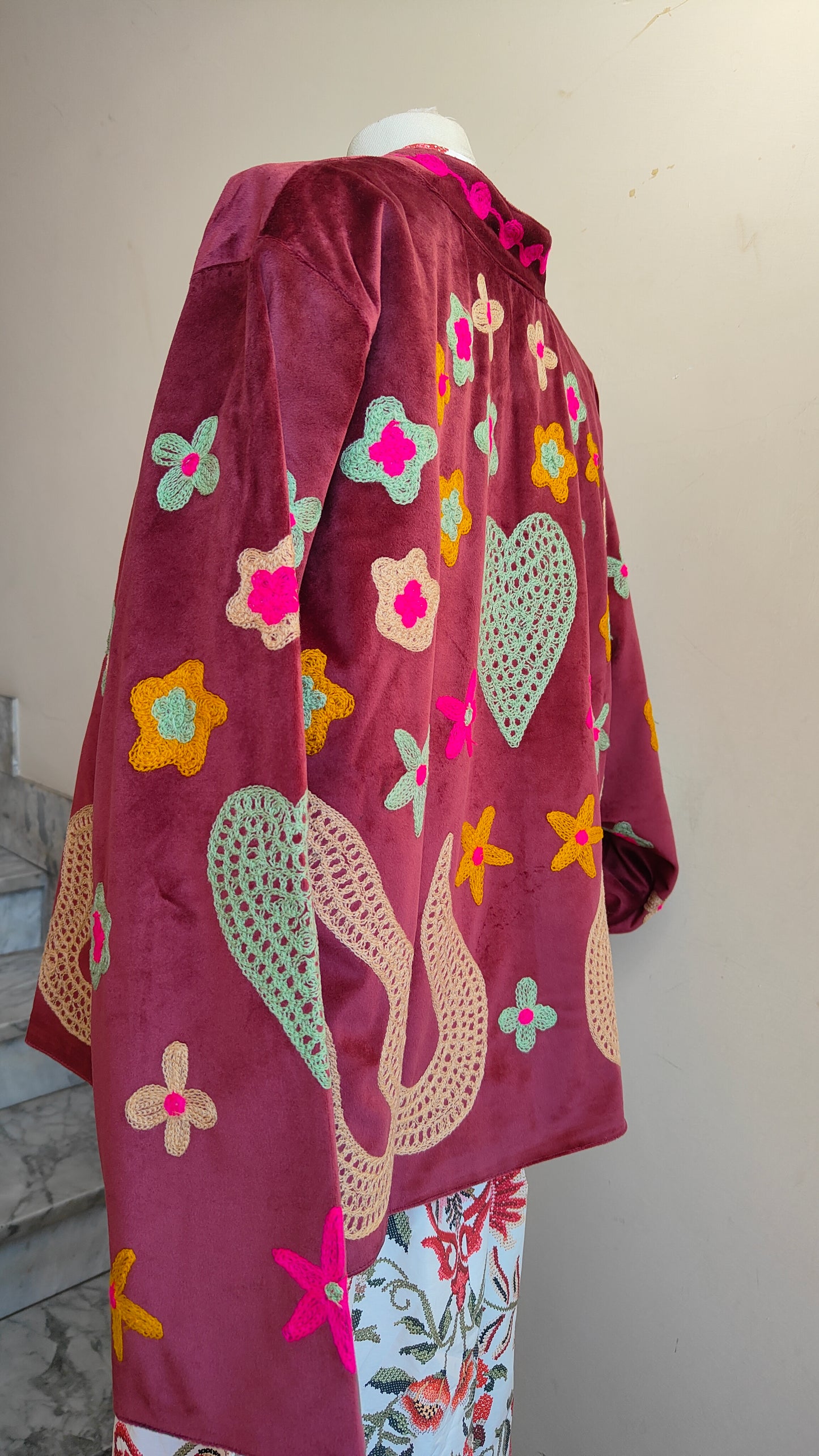 Giacca Boho con Tasche Laterali