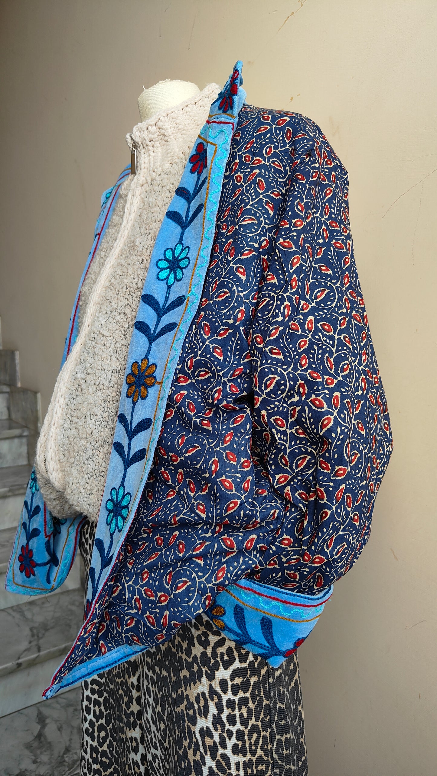 Giacca Boho con Tasche Laterali