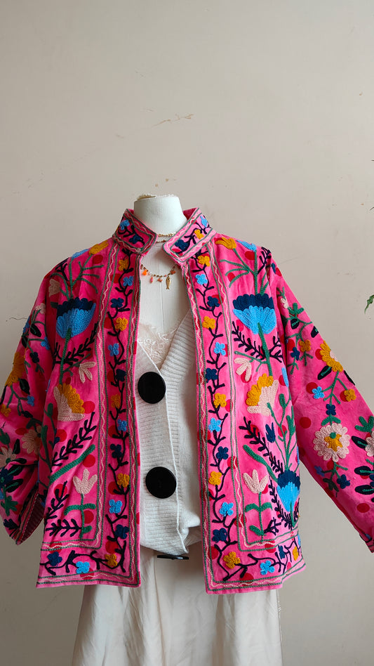 Giacca Boho con Tasche Laterali