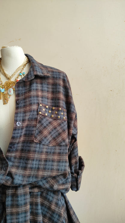 COMPLETO CHECK BORCHIE – CAMICIA & GONNA ASIMMETRICA