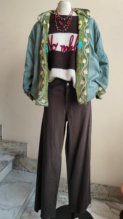 Giacca Boho con Tasche Laterali