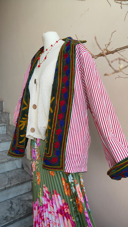 Giacca Boho con Tasche Laterali