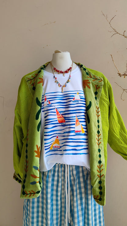 Giacca Boho con Tasche Laterali