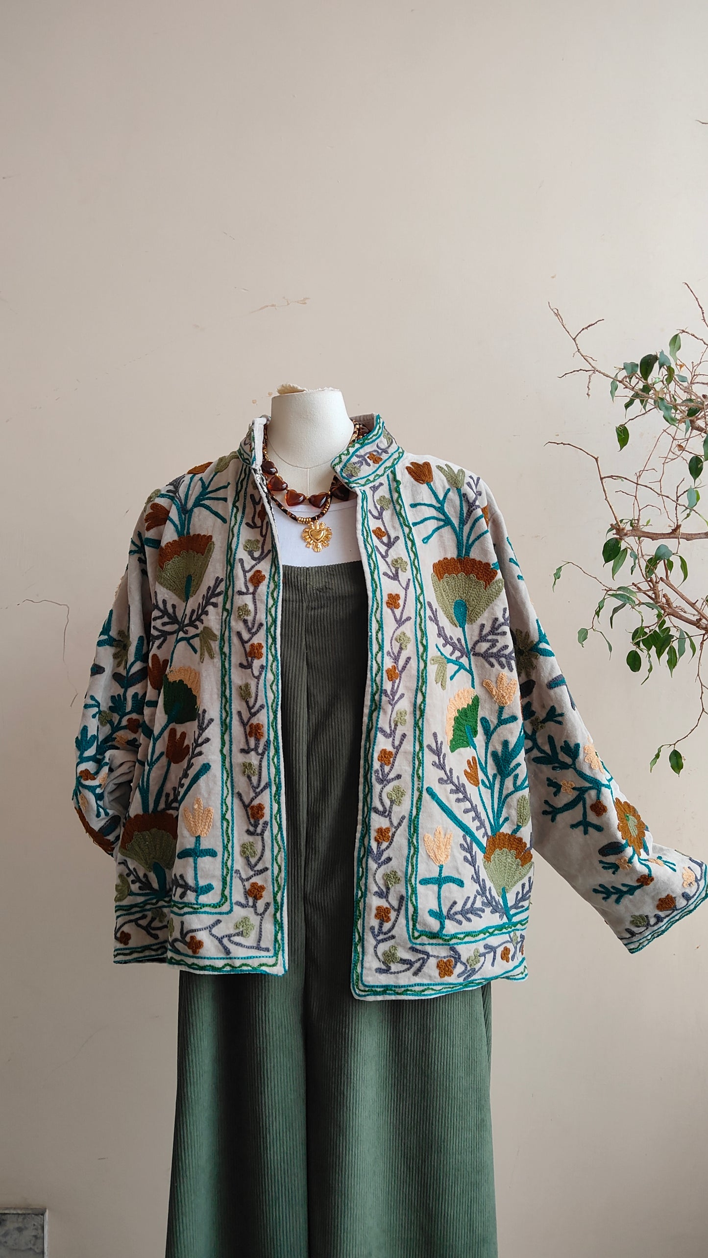 Giacca Boho con Tasche Laterali