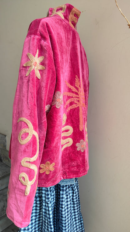 Giacca Boho con Tasche Laterali
