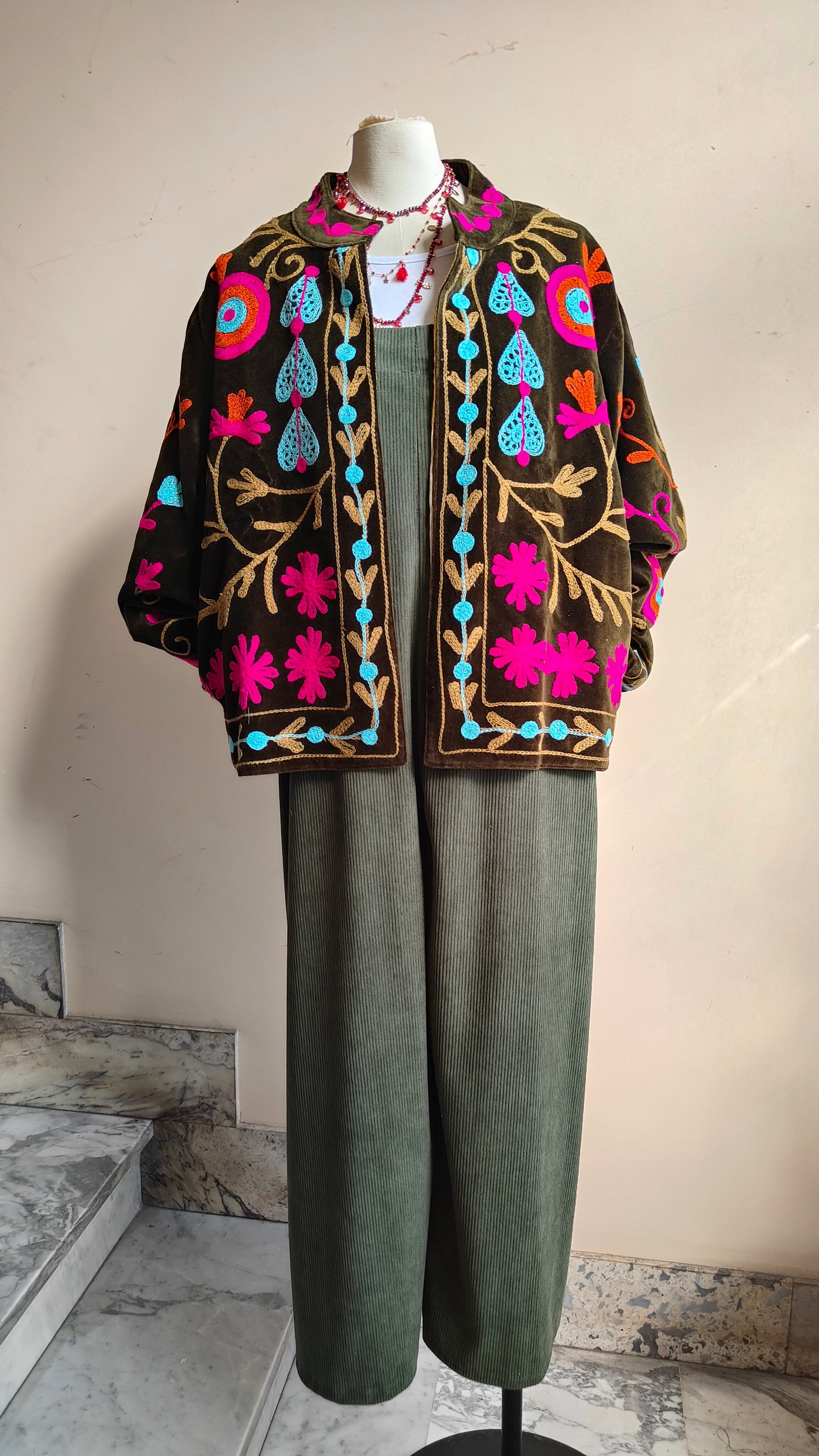 Giacca Boho con Tasche Laterali