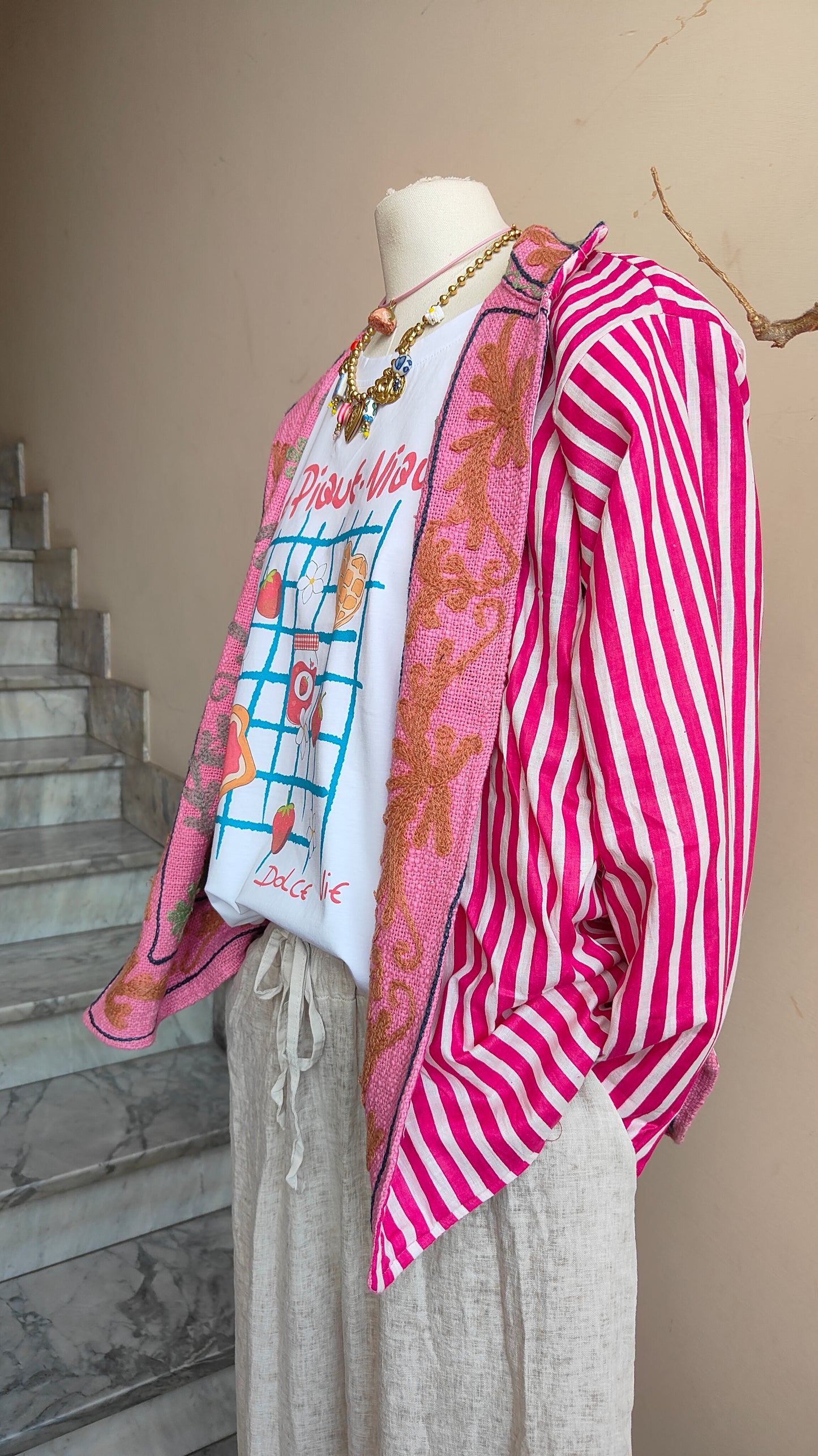 Giacca Boho tasche Canapa
