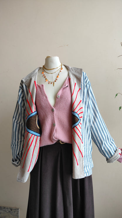 Giacca Boho con Tasche Laterali