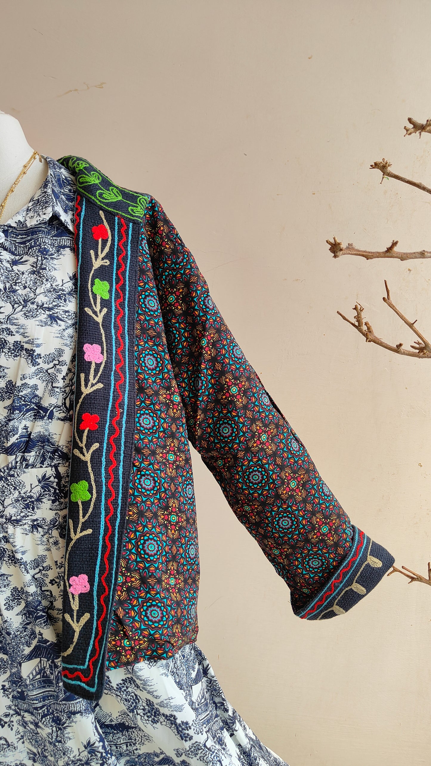 Giacca Boho tasche Canapa