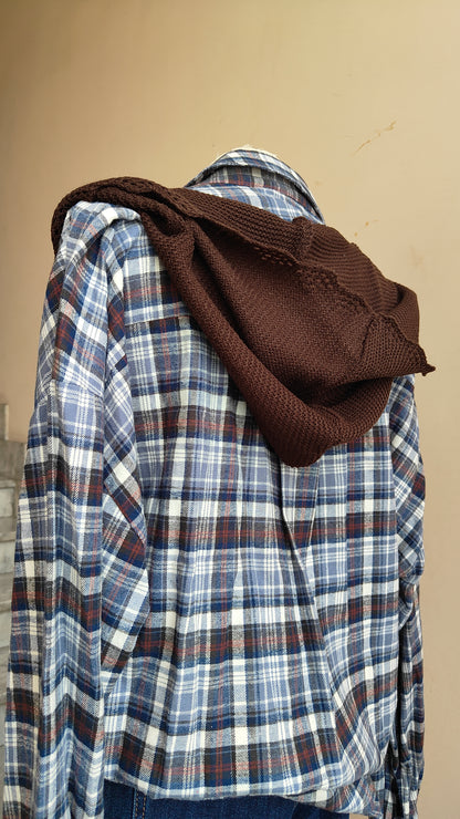 CAMICIA TARTAN CON CAPPUCCIO REMOVIBILE