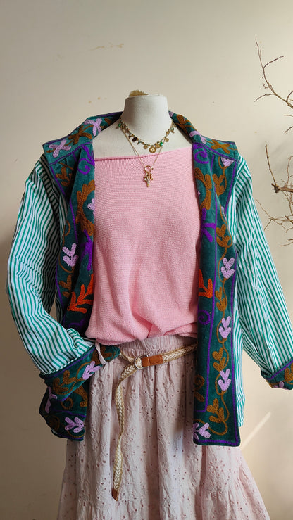 Giacca Boho con Tasche Laterali