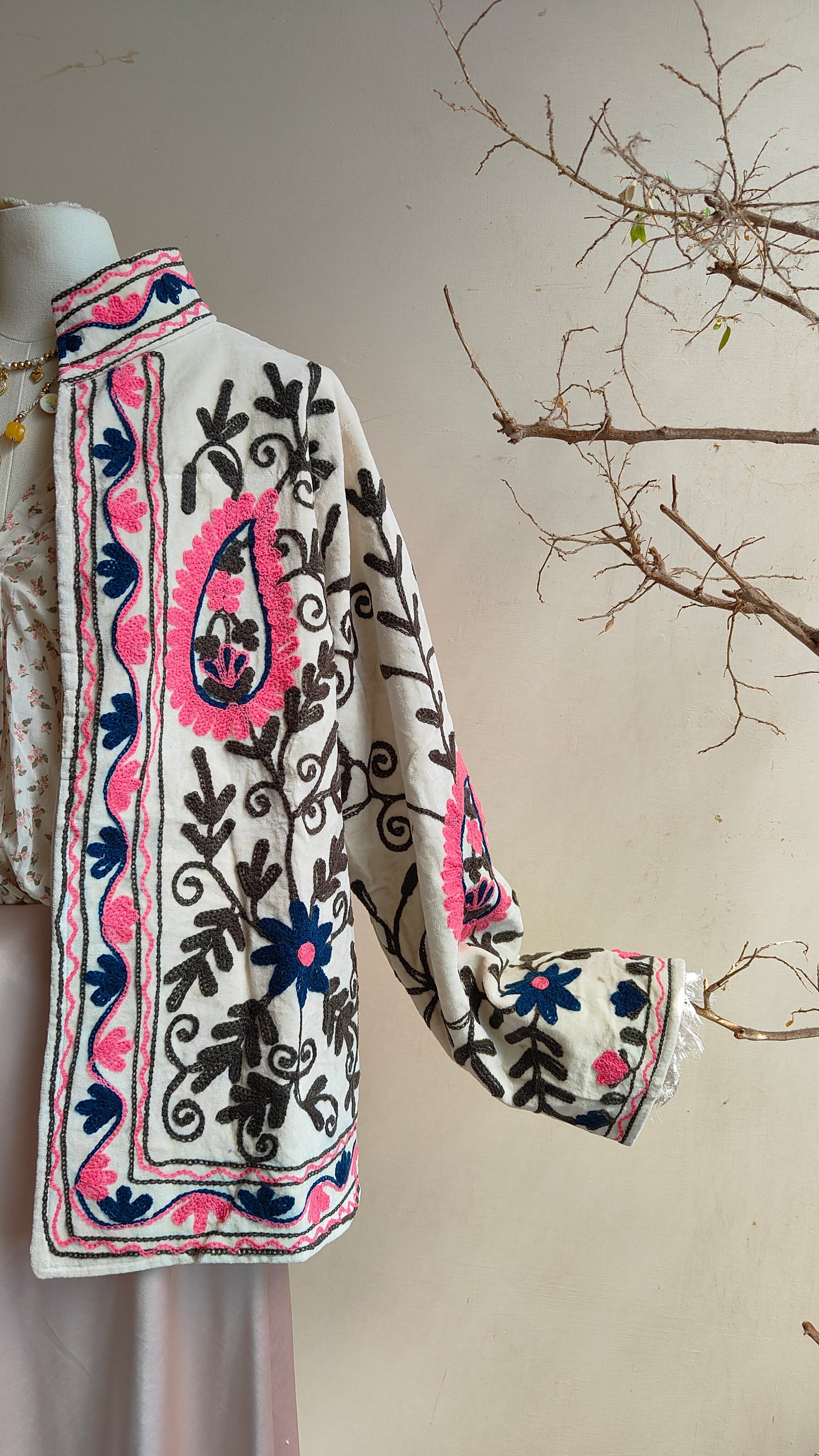 Giacca Boho con Tasche Laterali
