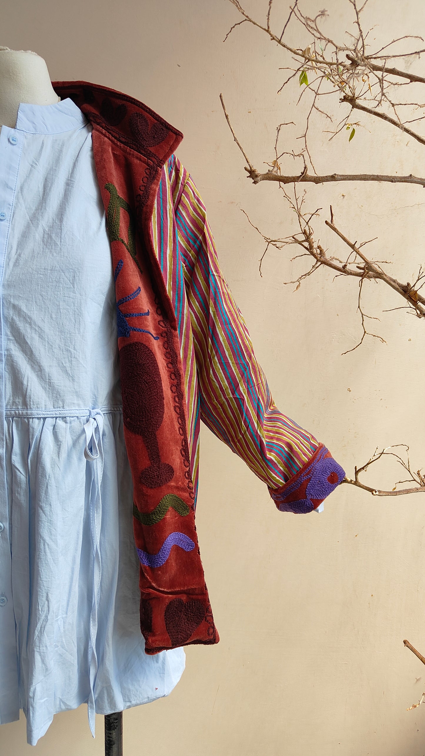Giacca Boho con Tasche Laterali