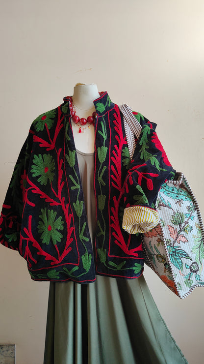 Giacca Boho con Tasche Laterali