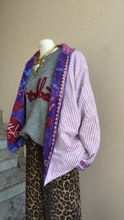 Giacca Boho con Tasche Laterali