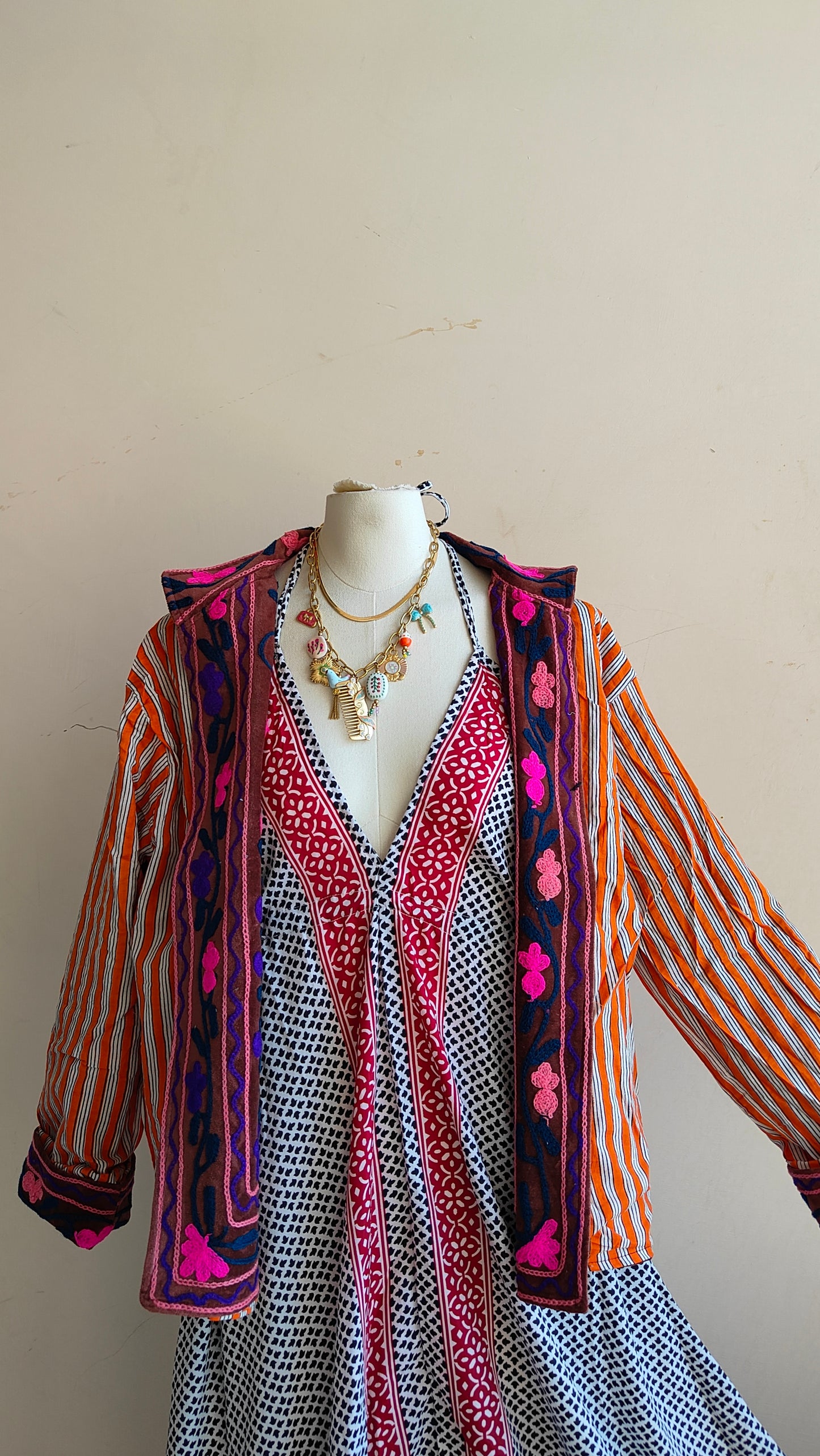 Giacca Boho con Tasche Laterali