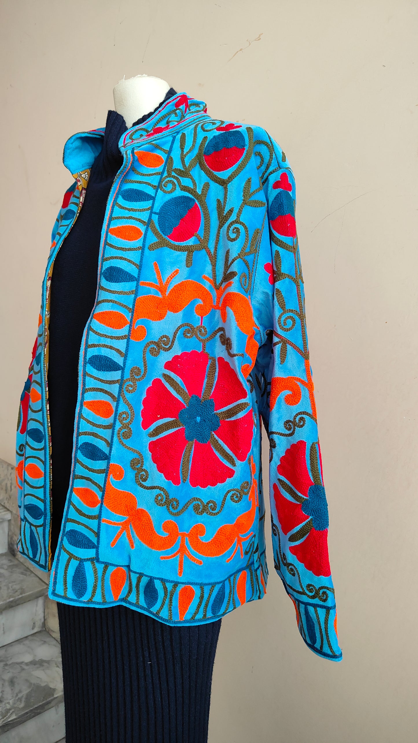 Giacca Boho con Tasche Laterali