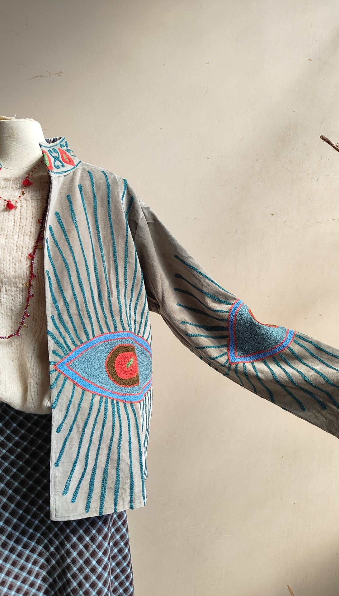 Giacca Boho con Tasche Laterali