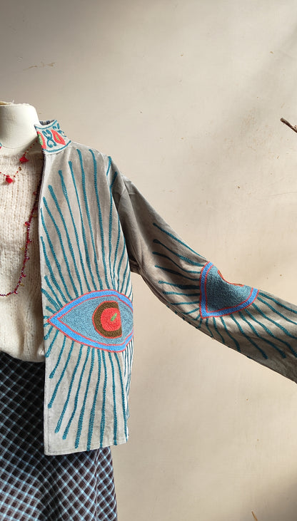 Giacca Boho con Tasche Laterali