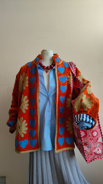 Giacca Boho con Tasche Laterali