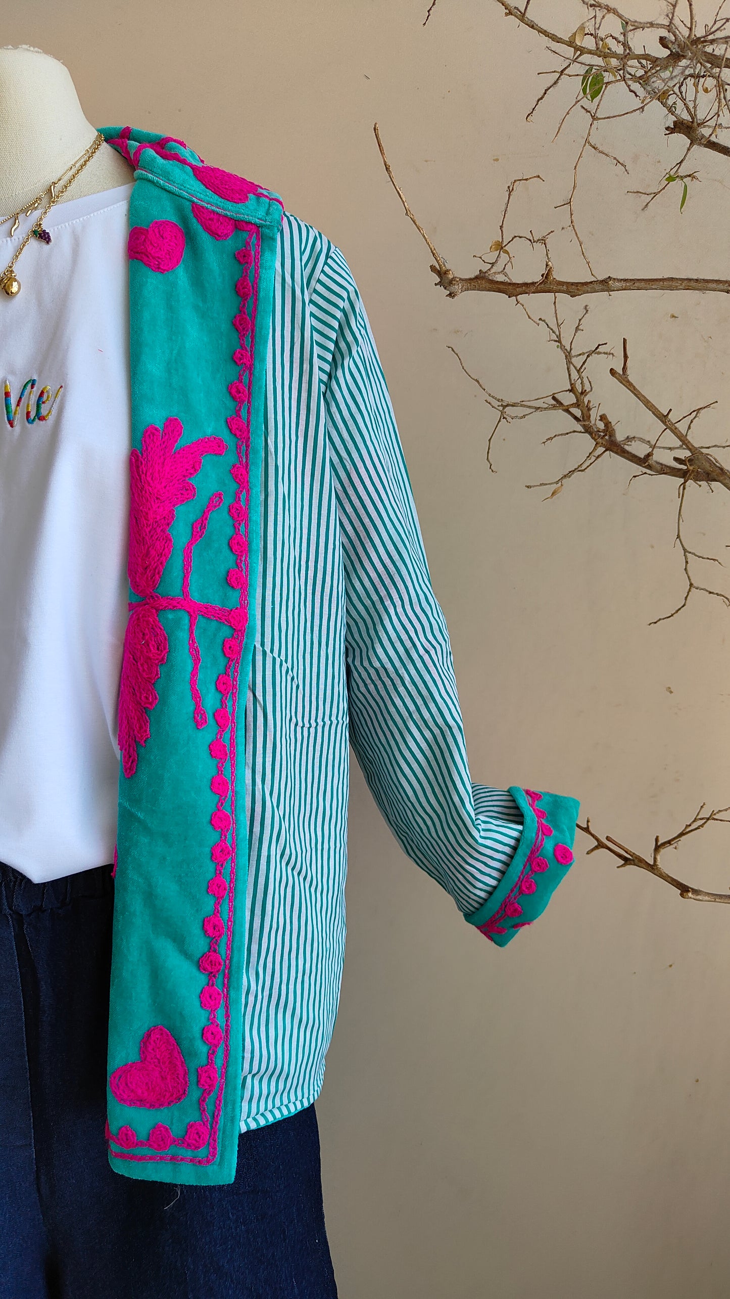 Giacca Boho con Tasche Laterali