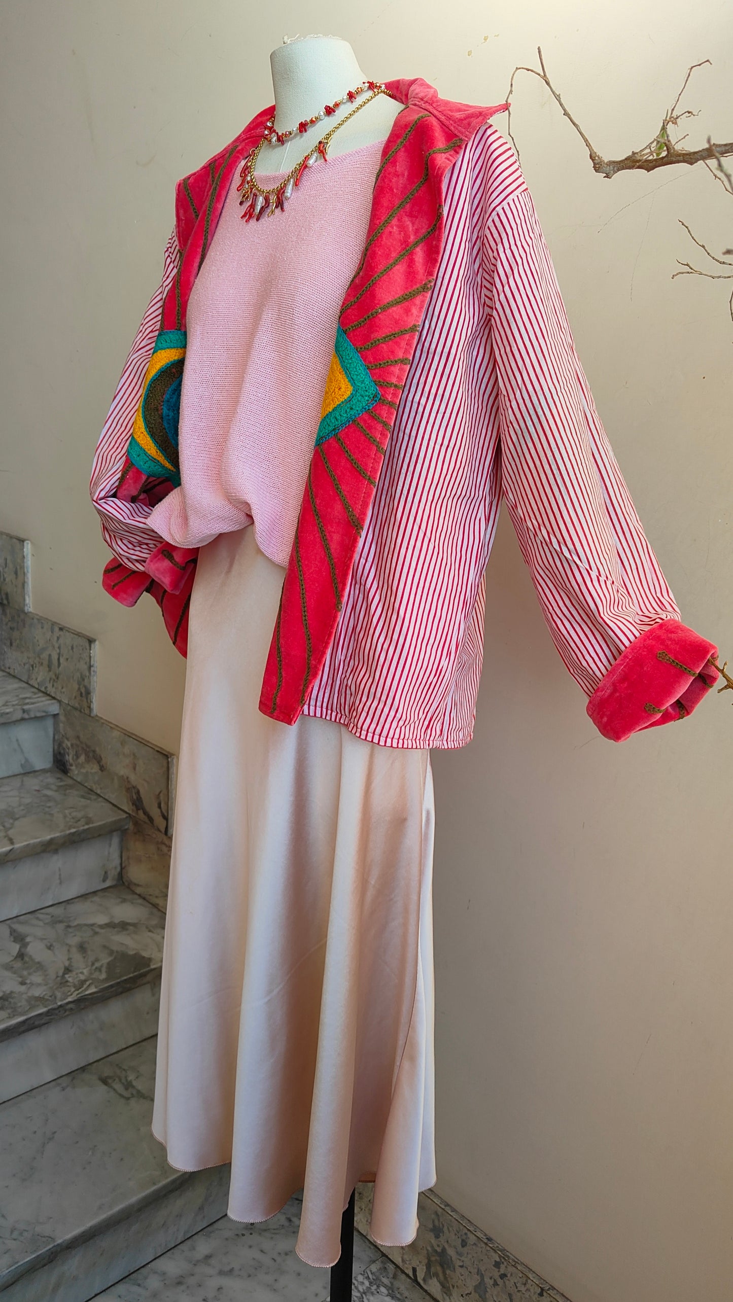 Giacca Boho con Tasche Laterali