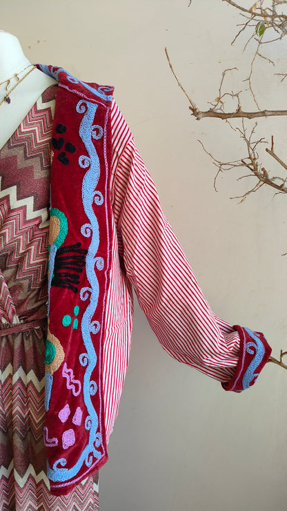 Giacca Boho con Tasche Laterali