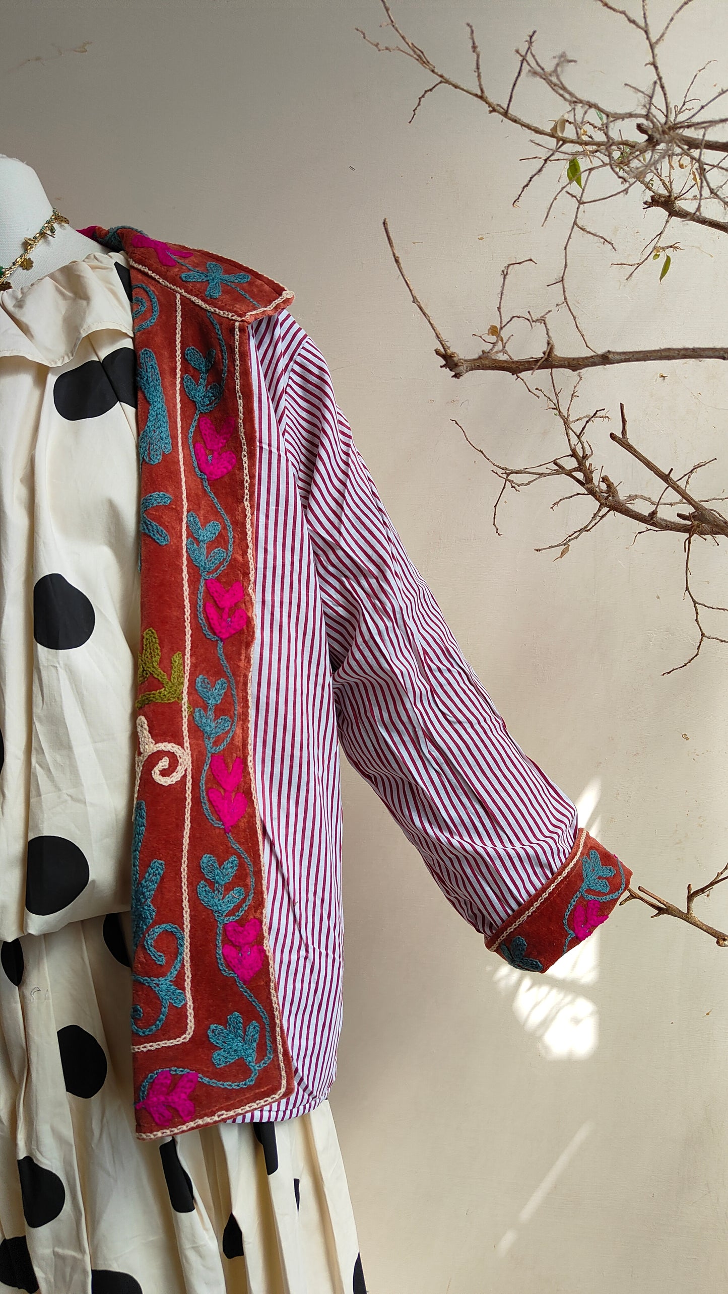 Giacca Boho con Tasche Laterali