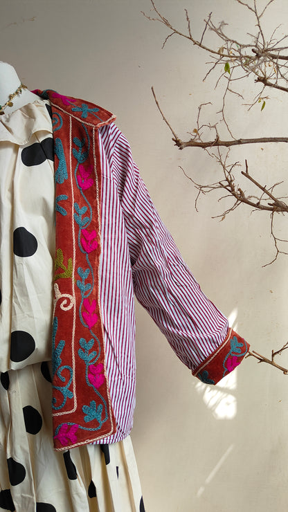 Giacca Boho con Tasche Laterali