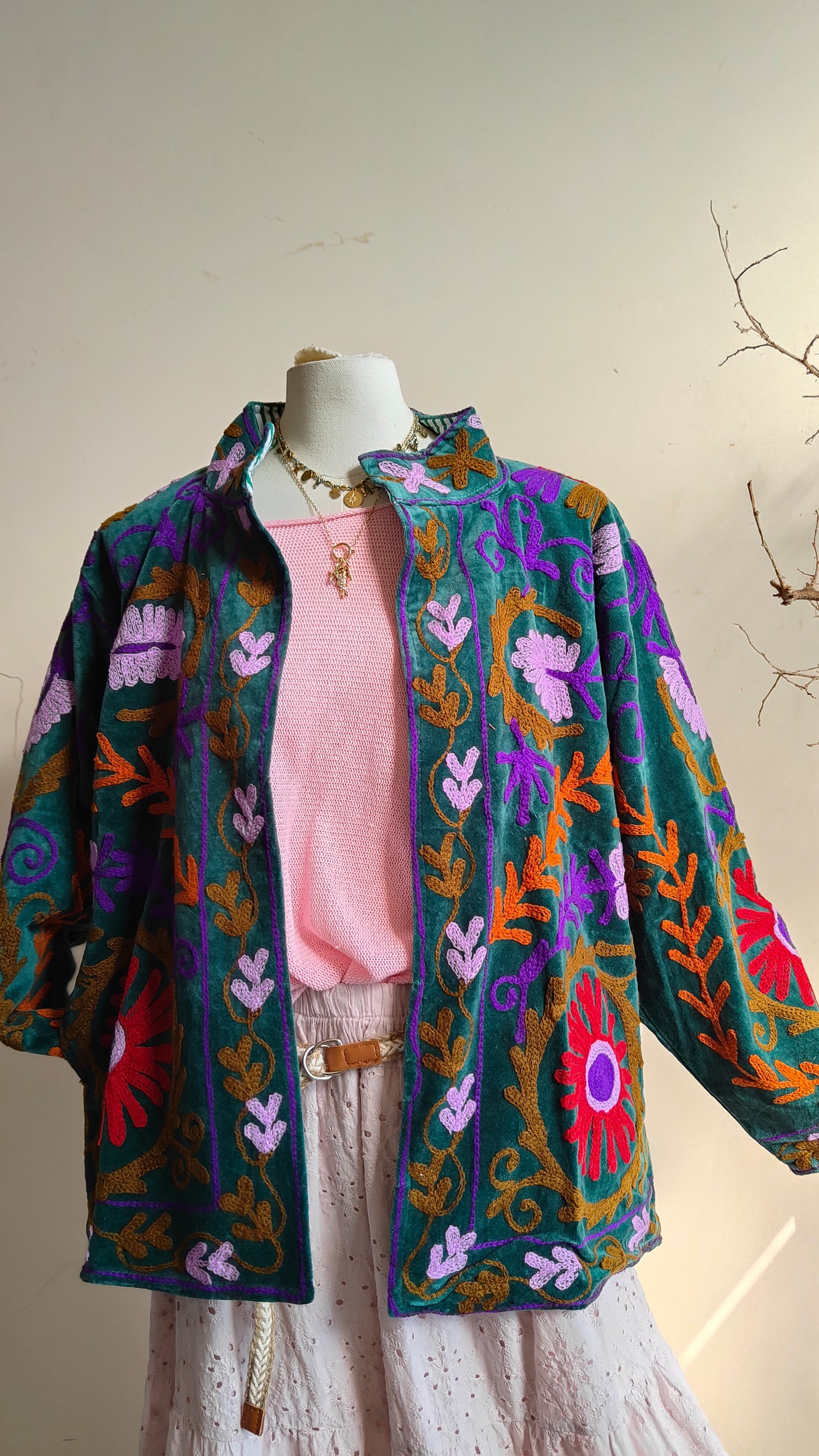 Giacca Boho con Tasche Laterali