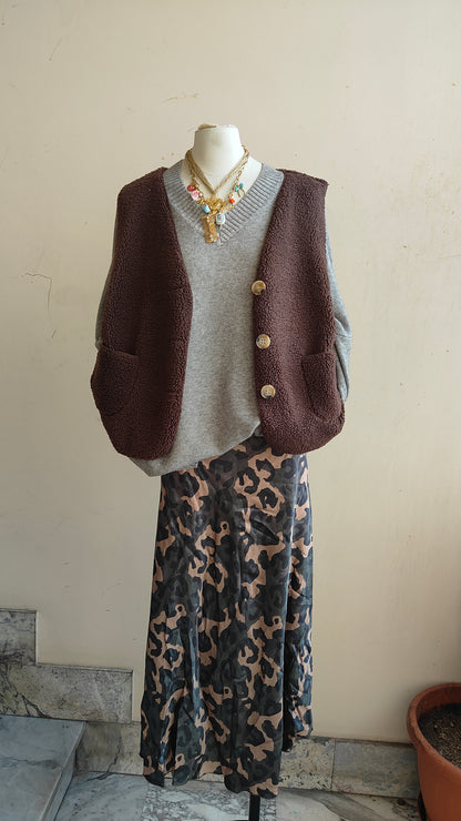 Gonna Animalier Satin