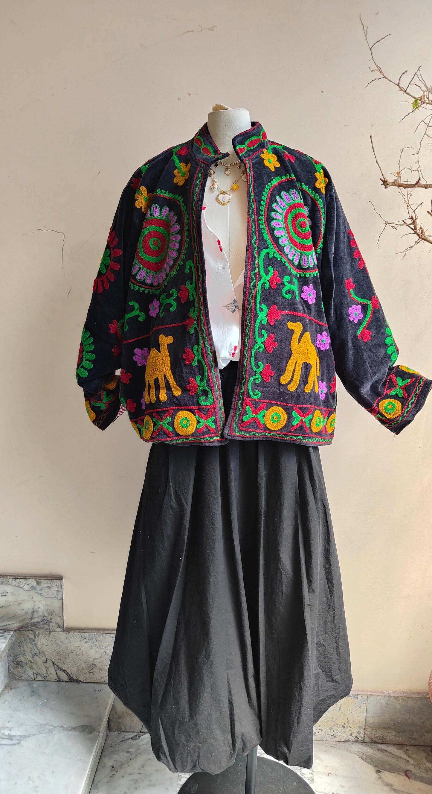 Giacca Boho con Tasche Laterali