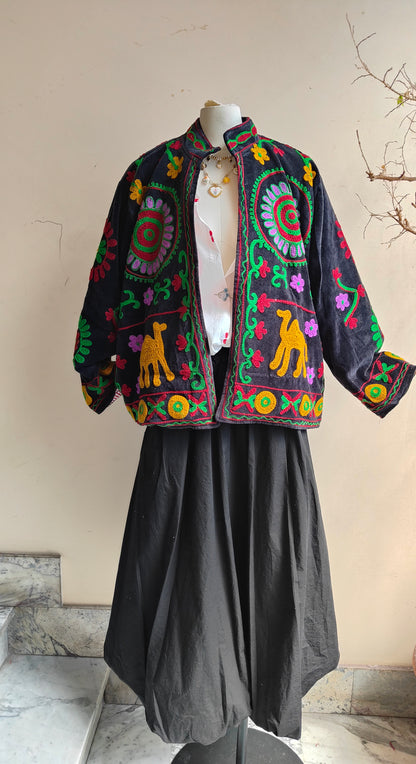 Giacca Boho con Tasche Laterali