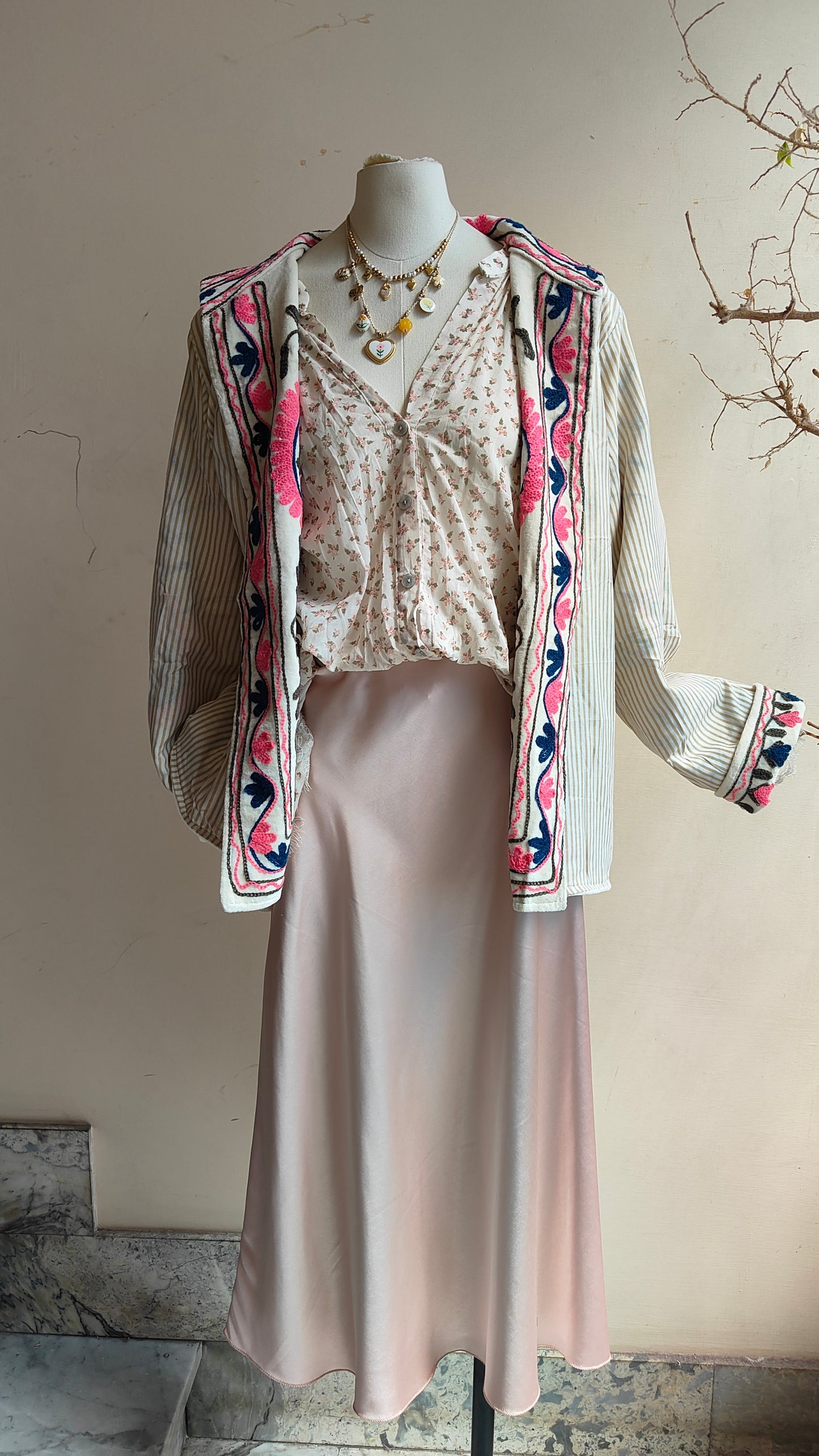 Giacca Boho con Tasche Laterali