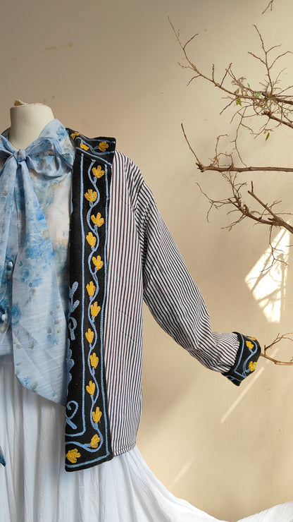 Giacca Boho con Tasche Laterali