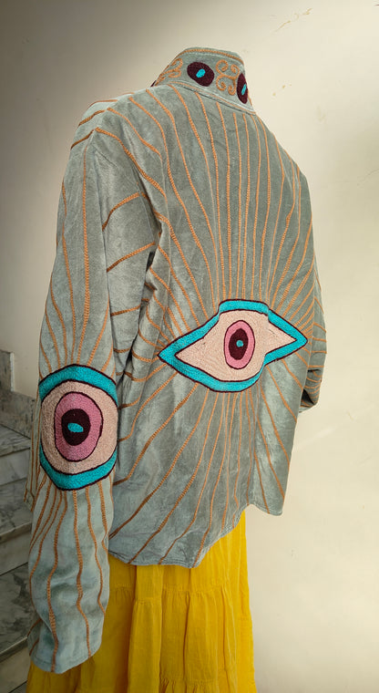 Giacca Boho con Tasche Laterali