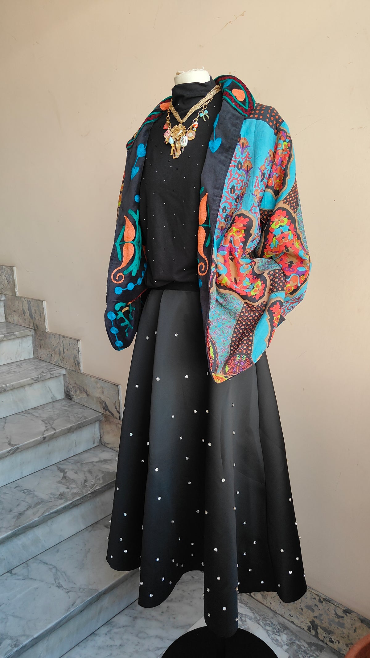 Giacca Boho con Tasche Laterali
