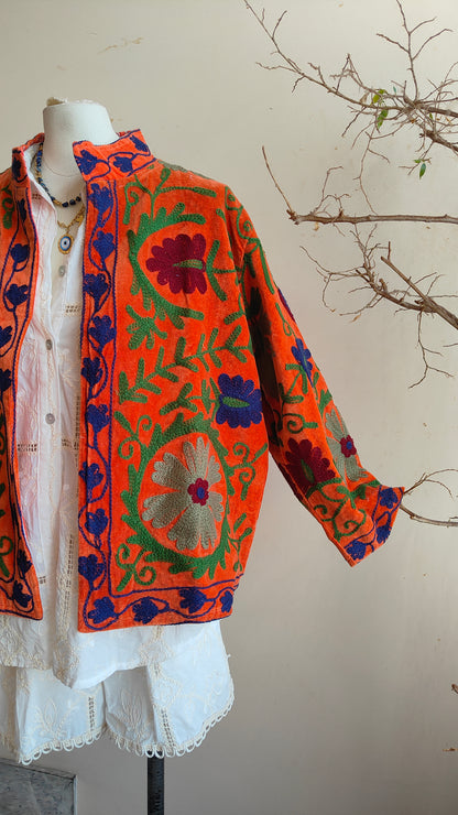 Giacca Boho con Tasche Laterali