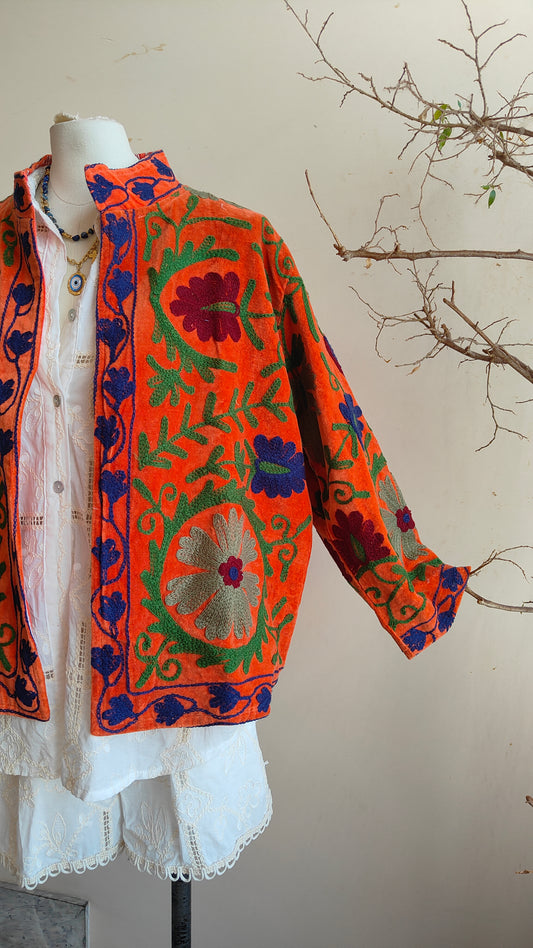 Giacca Boho con Tasche Laterali
