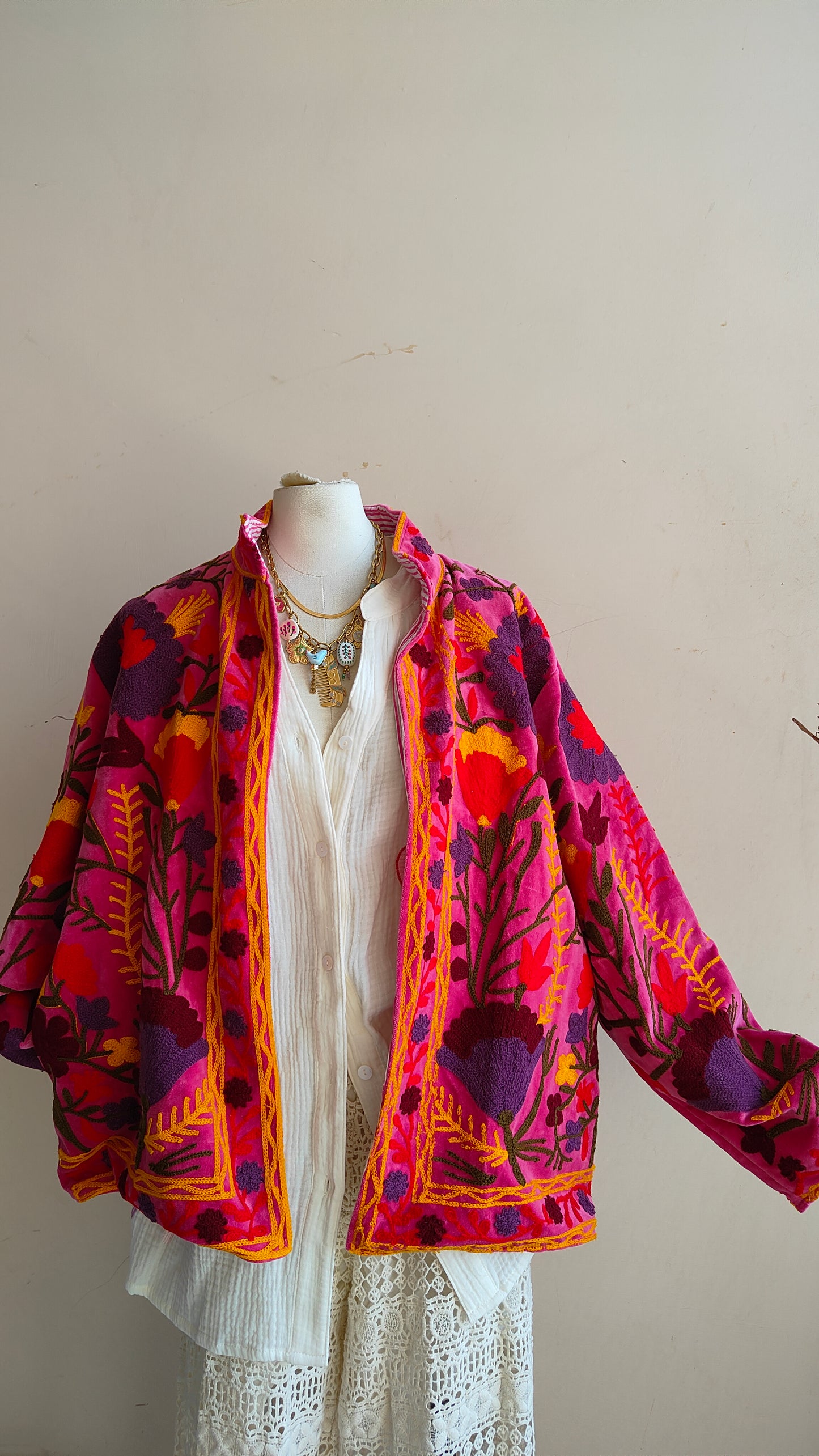 Giacca Boho con Tasche Laterali