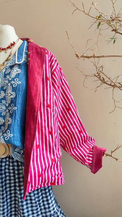 Giacca Boho con Tasche Laterali