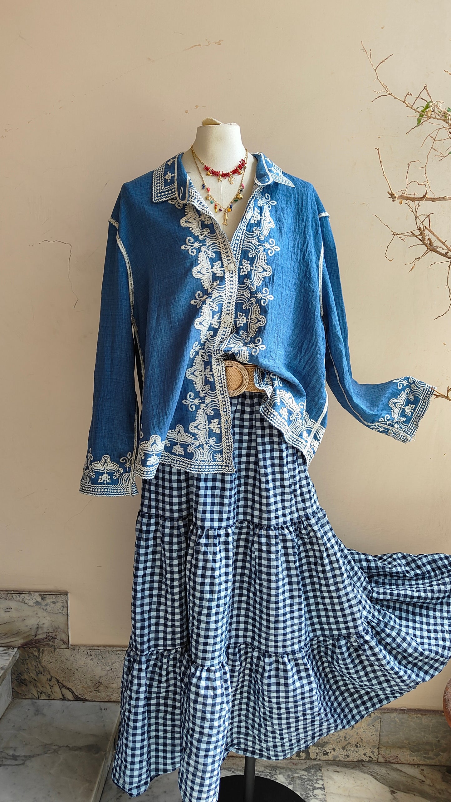 Camicia Ricamo Mediterraneo