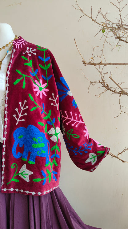 Giacca Boho con Tasche Laterali