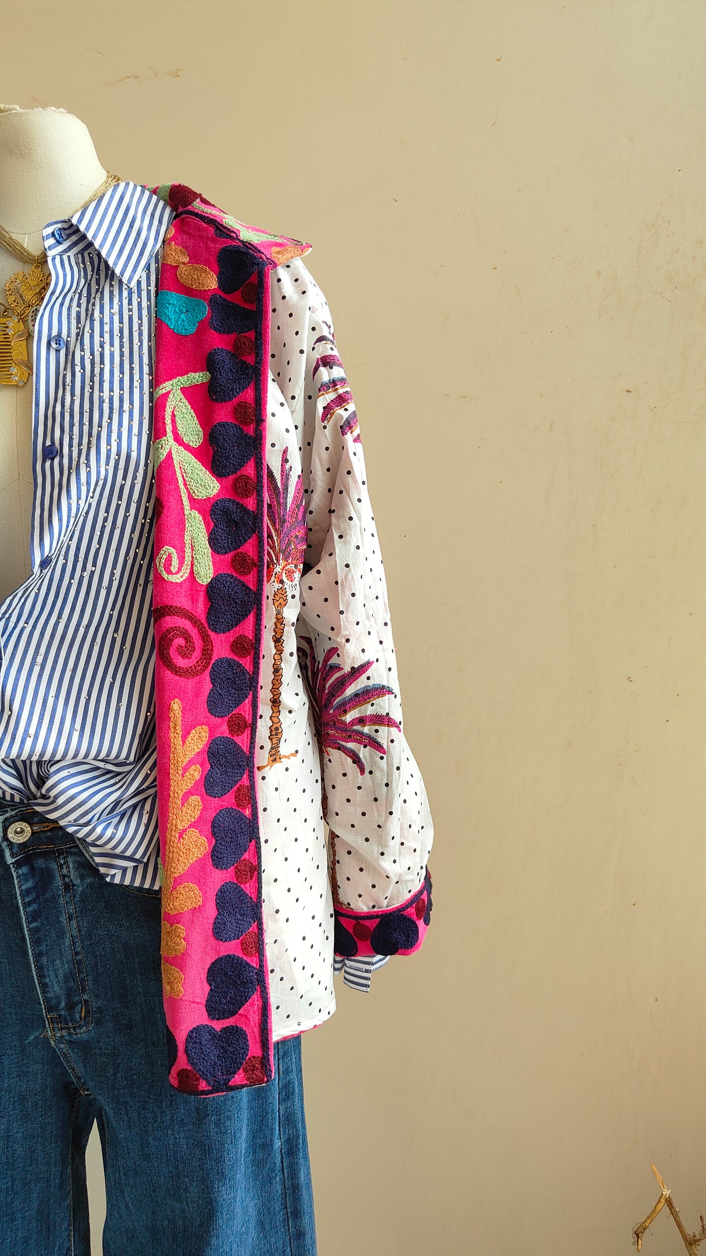 Giacca Boho con Tasche Laterali