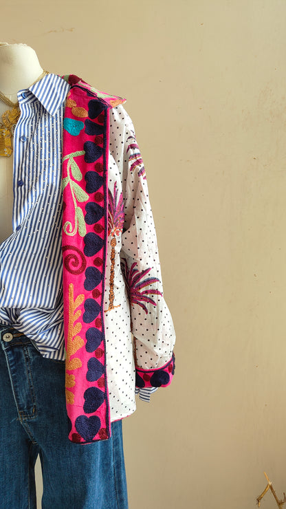 Giacca Boho con Tasche Laterali