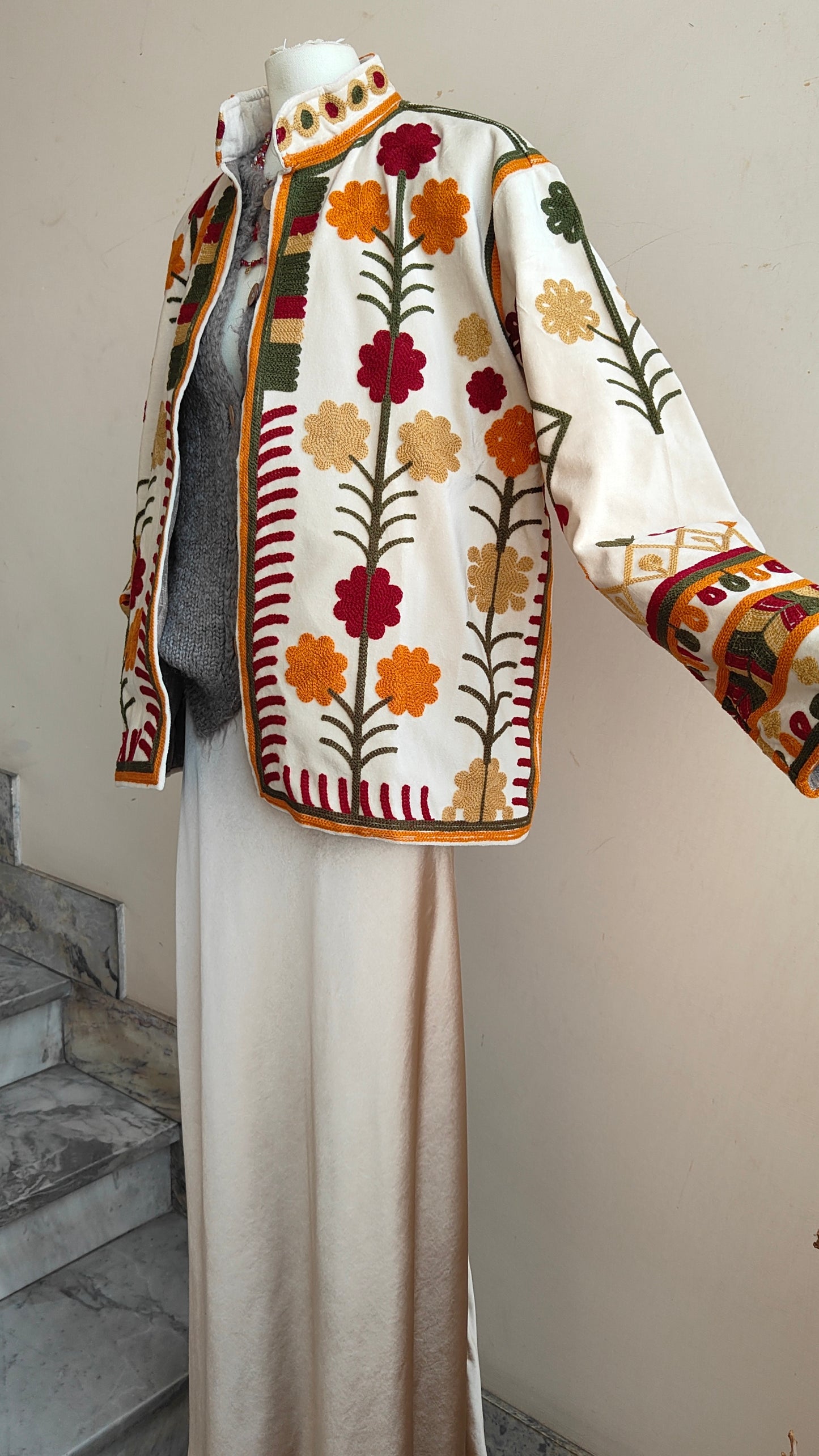 Giacca Boho con Tasche Laterali