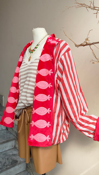 Giacca Boho con Tasche Laterali