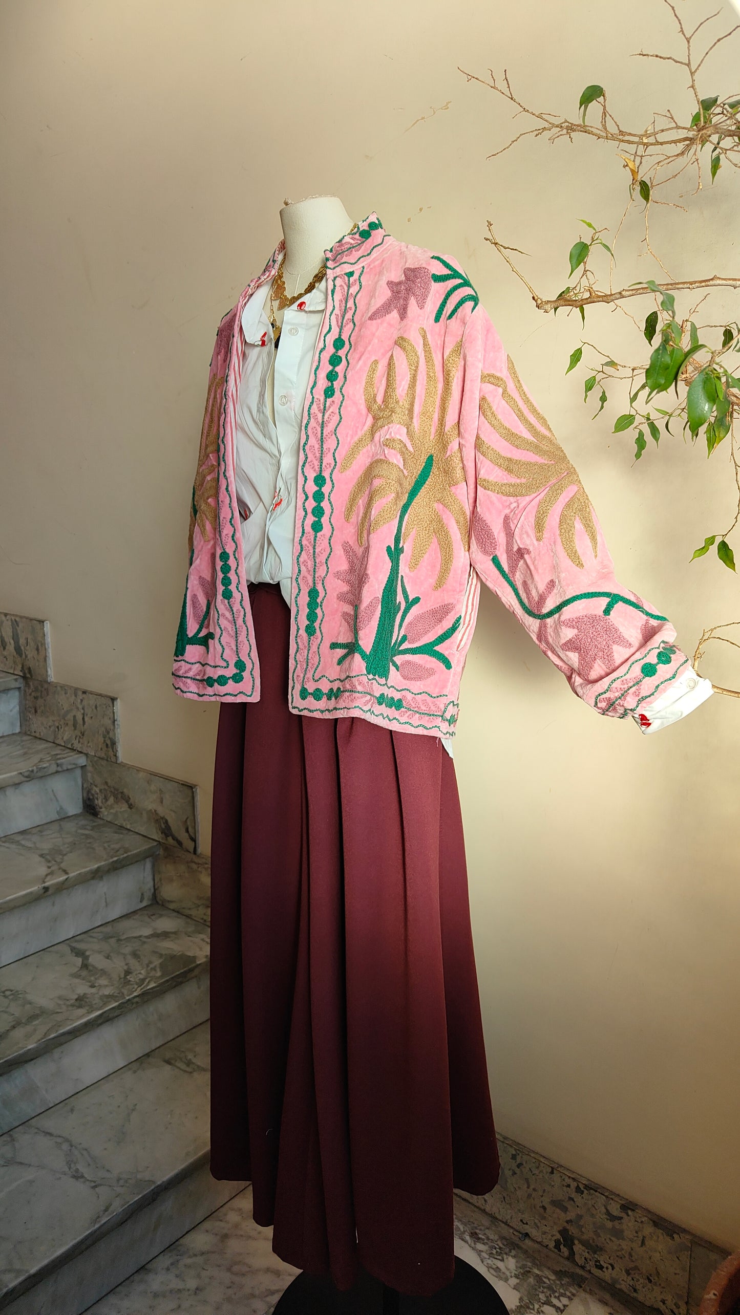 Giacca Boho con Tasche Laterali